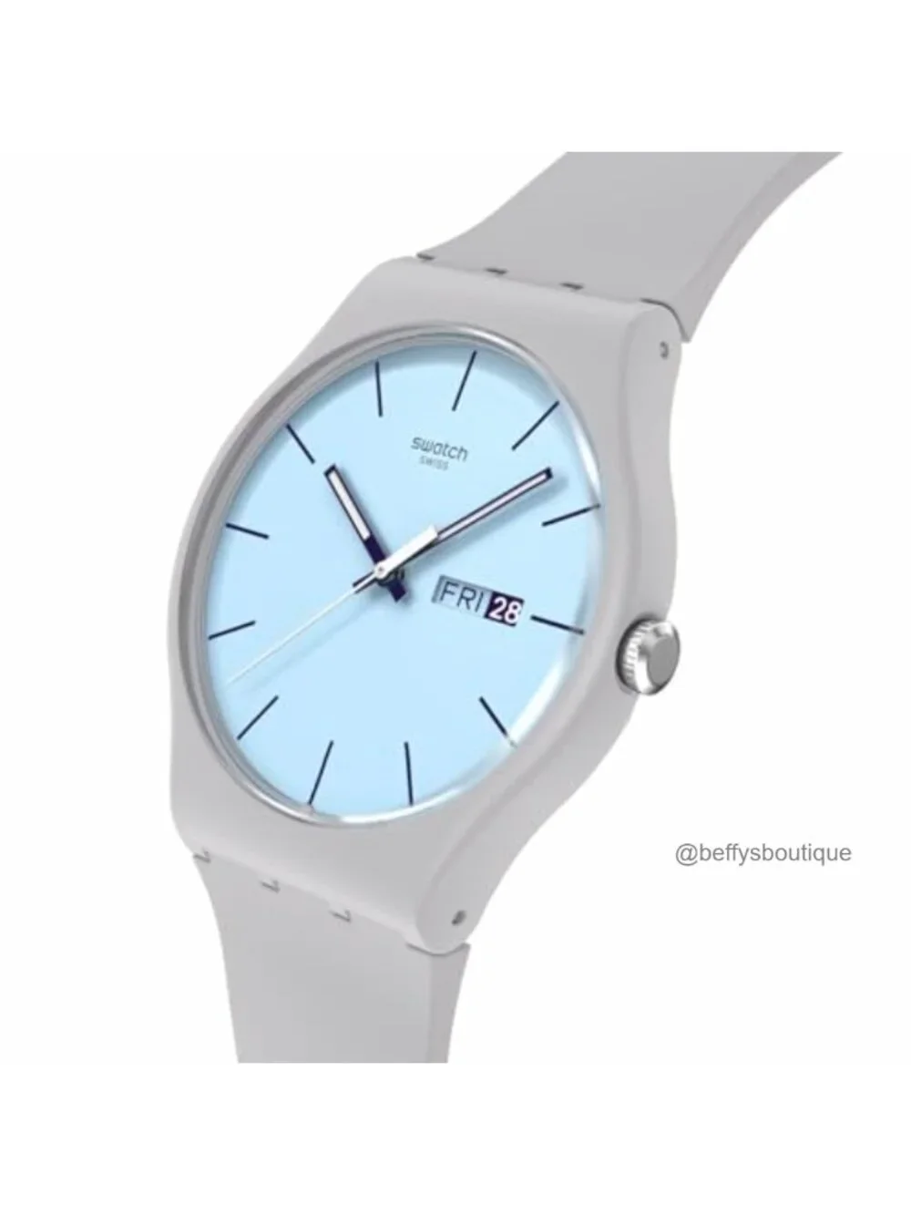 Swatch New Gent Biosourced Unisex Watch Casual Polymer Grey Quartz Waterproof